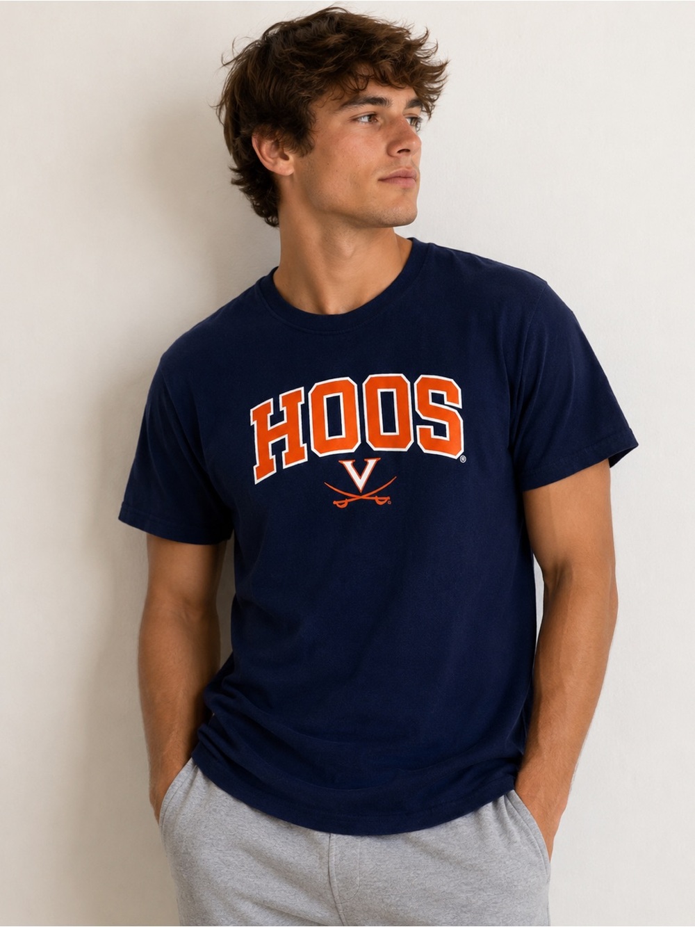 Navy UVA Hoos  T-Shirt - Size Large